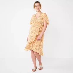 Maternity Sonoma Goods For Life® Flutter Sleeve Wrap Dress -Sonoma Store 5241695 Ditsy Floral