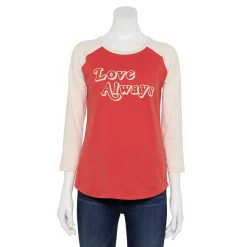 Women's Sonoma Goods For Life® Three Quarter Sleeve Baseball Graphic Tee -Sonoma Store 5242169 Love Always Red