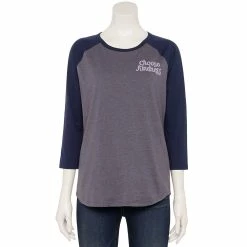 Women's Sonoma Goods For Life® Three Quarter Sleeve Baseball Graphic Tee -Sonoma Store 5242169 Purple Choose Kindness