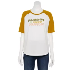 Women's Sonoma Goods For Life® Elbow Sleeve Baseball Graphic Tee -Sonoma Store 5242399 Ivory Positivity