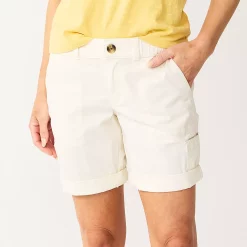 Women's Sonoma Goods For Life® Comfort Waist Utility Bermuda Shorts -Sonoma Store 5243469 Polar Beige