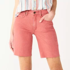 Women's Sonoma Goods For Life® High-Waist 9" Bermuda Jean Shorts -Sonoma Store 5244121 Antique Berry