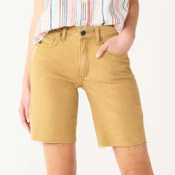Women's Sonoma Goods For Life® High-Waist 9" Bermuda Jean Shorts -Sonoma Store 5244121 Cider Yellow