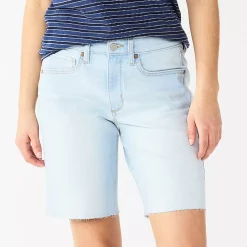 Women's Sonoma Goods For Life® High-Waist 9" Bermuda Jean Shorts -Sonoma Store 5244121 White Tail
