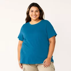Plus Size Sonoma Goods For Life® Everyday Crewneck Tee -Sonoma Store 5259072 Blue Teal
