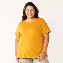 Plus Size Sonoma Goods For Life® Everyday Crewneck Tee -Sonoma Store 5259072 Gold