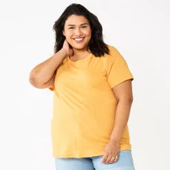 Plus Size Sonoma Goods For Life® Everyday Crewneck Tee -Sonoma Store 5259072 Orange