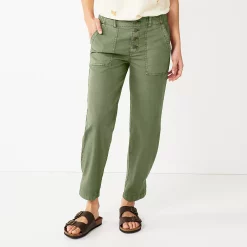 Women's Sonoma Goods For Life® Convertible Tapered-Leg High-Waisted Utility Pants -Sonoma Store 5260735 Metal Rock