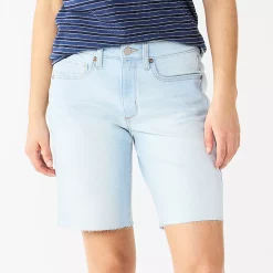 Petite Sonoma Goods For Life® High-Rise Bermuda Jean Shorts -Sonoma Store 5267553 White Tail