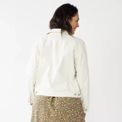 Plus Size Sonoma Goods For Life® Button Front Jean Jacket -Sonoma Store 5269795 ALT