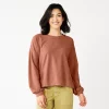Women's Sonoma Goods For Life® Side Tie Sweatshirt 2 Women's Sonoma Goods For Life® Side Tie Sweatshirt -Sonoma Store 5271671 Marsala Flower