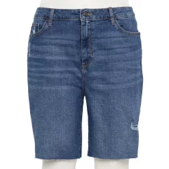 Plus Size Sonoma Goods For Life® High-Rise Bermuda Jean Shorts -Sonoma Store 5280851 Leslie