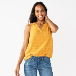 Women's Sonoma Goods For Life® V-Neck Tank -Sonoma Store 5297402 Gold