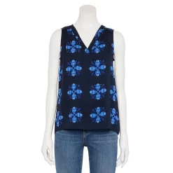 Women's Sonoma Goods For Life® V-Neck Tank -Sonoma Store 5297402 Large Navy Floral