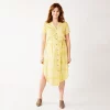 Petite Sonoma Goods For Life® Midi Shirtdress -Sonoma Store 5316708 Citron Dots