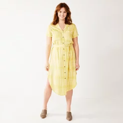 Women's Sonoma Goods For Life® Button Front Midi Shirt Dress 15 Women's Sonoma Goods For Life® Button Front Midi Shirt Dress -Sonoma Store 5345259 Citron Dots