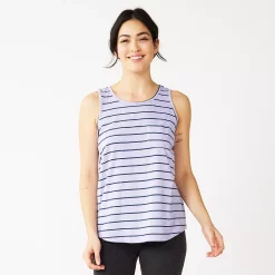 Women's Sonoma Goods For Life® High-Neck Tank -Sonoma Store 5467284 Purple Stripe