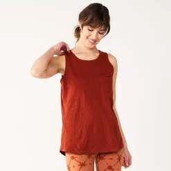 Women's Sonoma Goods For Life® High-Neck Tank -Sonoma Store 5467284 Rust Chili Red