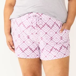 Plus Size Sonoma Goods For Life® Pajama Shorts -Sonoma Store 5490355 Purple Diamonds