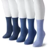 Women's Sonoma Goods For Life® 5 Pack Plain Knit Crew Socks -Sonoma Store 5497544 Blue Heather