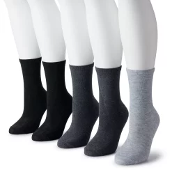Women's Sonoma Goods For Life® 5 Pack Plain Knit Crew Socks -Sonoma Store 5497544 Gray Heather