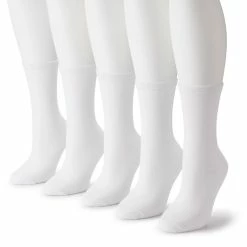 Women's Sonoma Goods For Life® 5 Pack Plain Knit Crew Socks -Sonoma Store 5497544 White