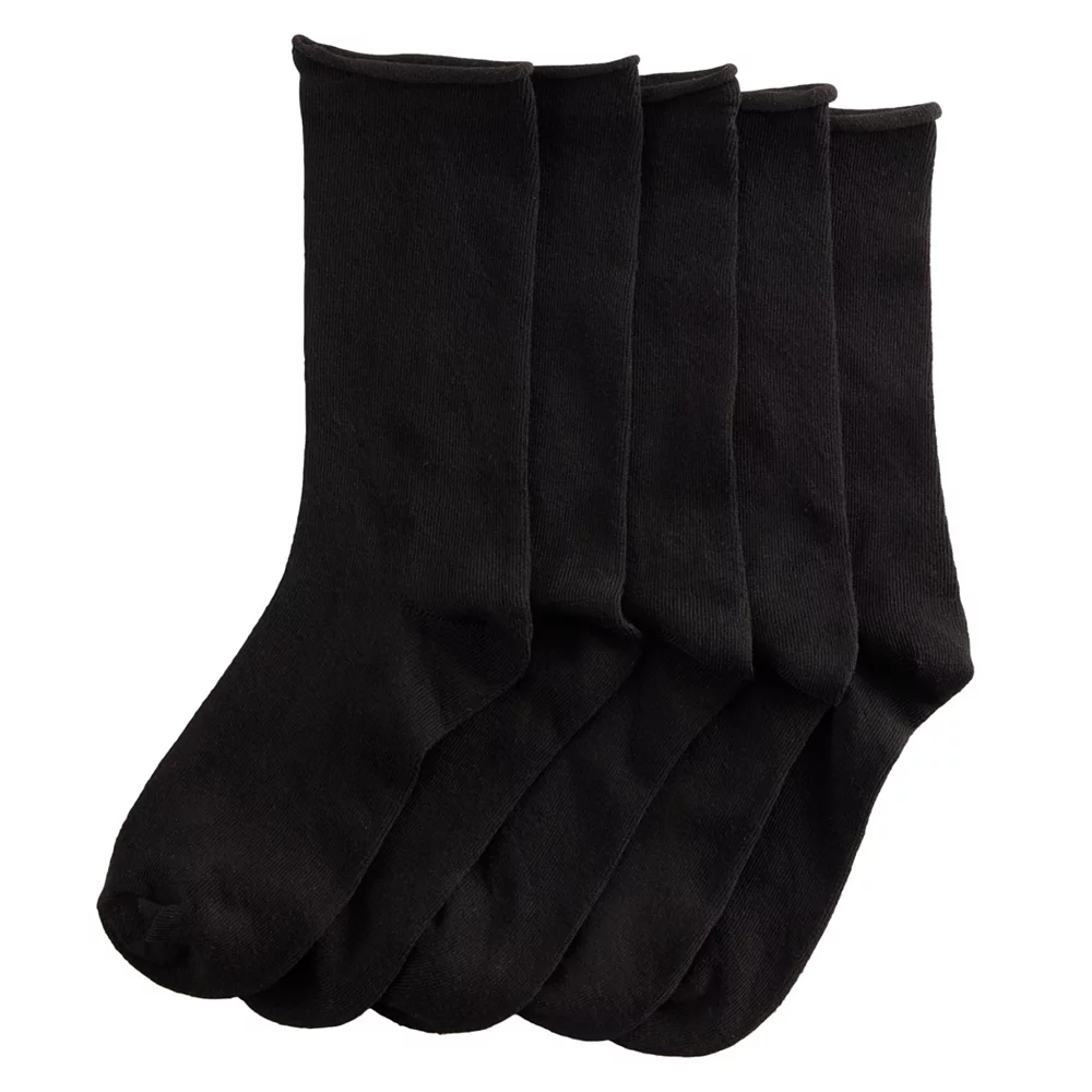 Women's Sonoma Goods For Life® 5-Pack Roll Top Crew Socks 7 Women's Sonoma Goods For Life® 5-Pack Roll Top Crew Socks - Image 5