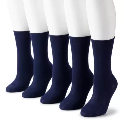 Women's Sonoma Goods For Life® 5-Pack Roll Top Crew Socks 11 Women's Sonoma Goods For Life® 5-Pack Roll Top Crew Socks -Sonoma Store 5497545 Navy