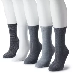 Women's Sonoma Goods For Life® 5-Pack Geo Crew Socks 9 Women's Sonoma Goods For Life® 5-Pack Geo Crew Socks -Sonoma Store 5497546 Gray