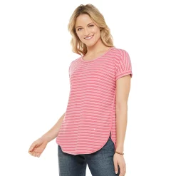 Women's Sonoma Goods For Life® Supersoft Dolman Tunic -Sonoma Store 5499245 Coral Stripe