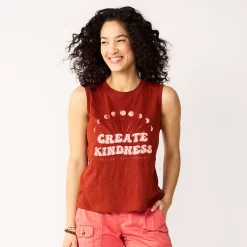 Women's Sonoma Goods For Life® Muscle Graphic Tank -Sonoma Store 5504455 Chili Create Kindness
