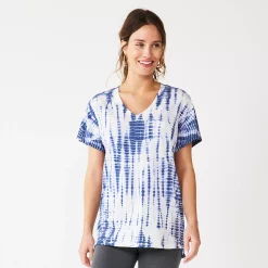 Women's Sonoma Goods For Life® Tunic Tee 12 Women's Sonoma Goods For Life® Tunic Tee -Sonoma Store 5508079 Blue Tie Dye