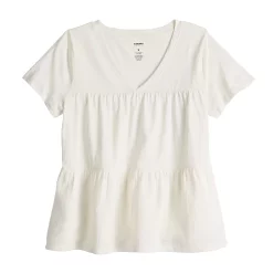 Women's Sonoma Goods For Life® Tiered V-Neck Top -Sonoma Store 5508144 ALT5