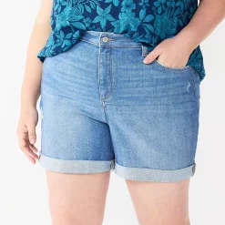 Plus Size Sonoma Goods For Life® Highrise Curvy Denim Shorts -Sonoma Store 5515737 Bohemian