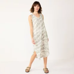 Women's Sonoma Goods For Life® Sleeveless Shirttail Knit Midi Dress -Sonoma Store 5522320 Gray Dye