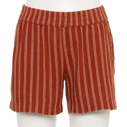Women's Sonoma Goods For Life® 5" Pull-On Easy Shorts -Sonoma Store 5526329 Rust Stripe