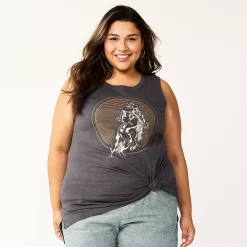 Plus Size Sonoma Goods For Life® Graphic Muscle Tank -Sonoma Store 5529302 Grey Cowboy