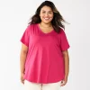 Plus Size Sonoma Goods For Life® V-Neck Tunic Tee 2 Plus Size Sonoma Goods For Life® V-Neck Tunic Tee -Sonoma Store 5532474 Berry