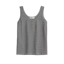 Women's Sonoma Goods For Life® Striped Henley Tank -Sonoma Store 5542172 ALT5