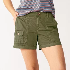 Women's Sonoma Goods For Life® Comfort Waist 5" Utility Shorts -Sonoma Store 5542176 Olive