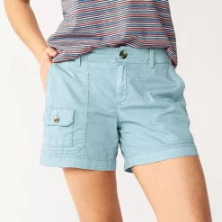 Women's Sonoma Goods For Life® Comfort Waist 5" Utility Shorts -Sonoma Store 5542176 Pelican Blue