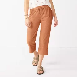 Women's Sonoma Goods For Life® Cropped Lightweight Lounge Pants -Sonoma Store 5545996 Blushing Caramel