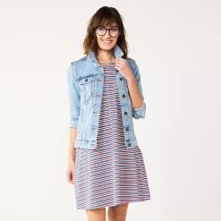 Women's Sonoma Goods For Life® Sleeveless Swing Dress -Sonoma Store 5546448 Americana Stripe