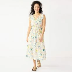 Women's Sonoma Goods For Life® Ruffle Midi Dress 14 Women's Sonoma Goods For Life® Ruffle Midi Dress -Sonoma Store 5547162 Multi Floral