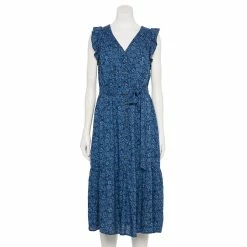 Women's Sonoma Goods For Life® Ruffle Midi Dress 13 Women's Sonoma Goods For Life® Ruffle Midi Dress -Sonoma Store 5547162 Navy Floral