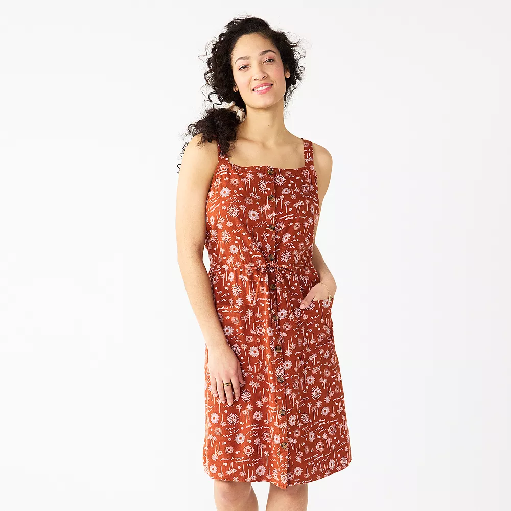 Women's Sonoma Goods For Life® Print Button-Front Tank Dress 9 Women's Sonoma Goods For Life® Print Button-Front Tank Dress - Image 7