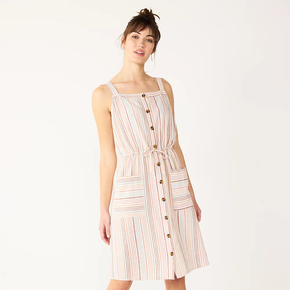 Women's Sonoma Goods For Life® Print Button-Front Tank Dress 10 Women's Sonoma Goods For Life® Print Button-Front Tank Dress - Image 8