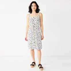 Women's Sonoma Goods For Life® Print Button-Front Tank Dress 15 Women's Sonoma Goods For Life® Print Button-Front Tank Dress -Sonoma Store 5547163 White Floral