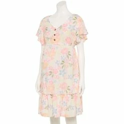 Maternity Sonoma Goods For Life® Flutter-Sleeve Tiered Dress -Sonoma Store 5549577 Multi Floral