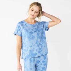 Women's Sonoma Goods For Life® Essential Short Sleeve Pajama Top 11 Women's Sonoma Goods For Life® Essential Short Sleeve Pajama Top -Sonoma Store 5553510 Blue Dye